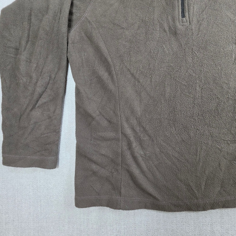 Lands' End Fleece Pullover Men Small Brown Quarter Zip Mock Neck Jacket - Picture 12 of 16